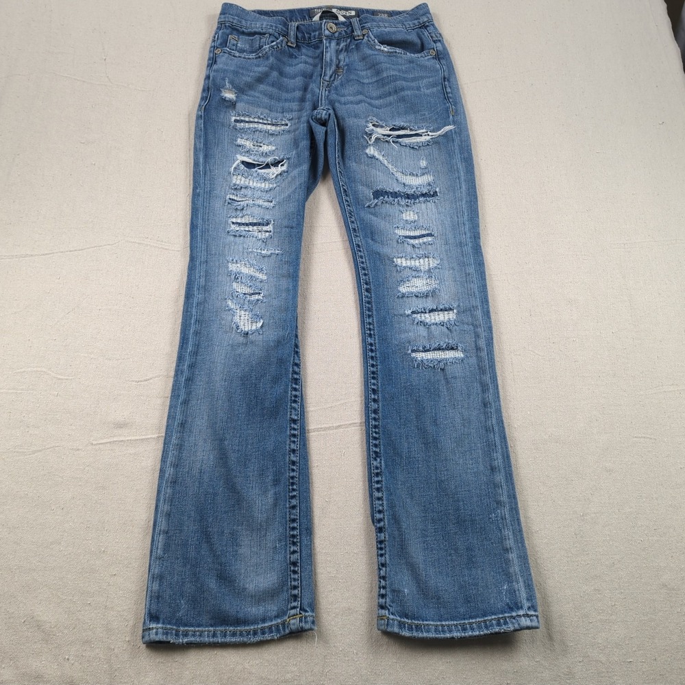 BKE Jeans Mens 28x30 Blue Aiden Boot Cut Distressed‎ Western Cowboy